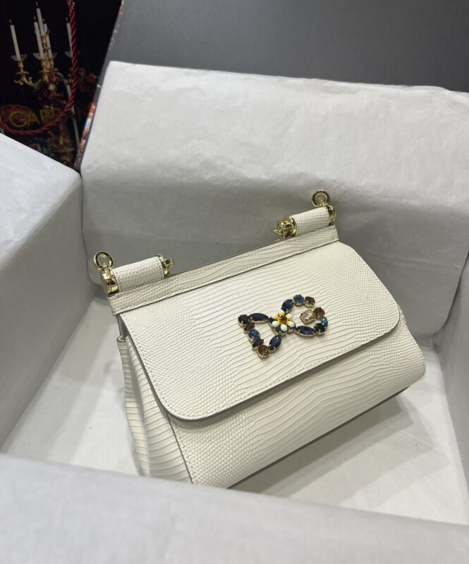 Dolce & Gabbana 25 Sicily Bag in Lizard Pattern Cowhide.