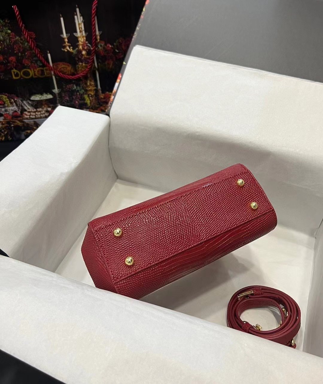 Dolce & Gabbana 25 Sicily Bag in Lizard Pattern Cowhide - Image 4