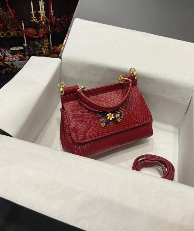 Dolce & Gabbana 25 Sicily Bag in Lizard Pattern Cowhide