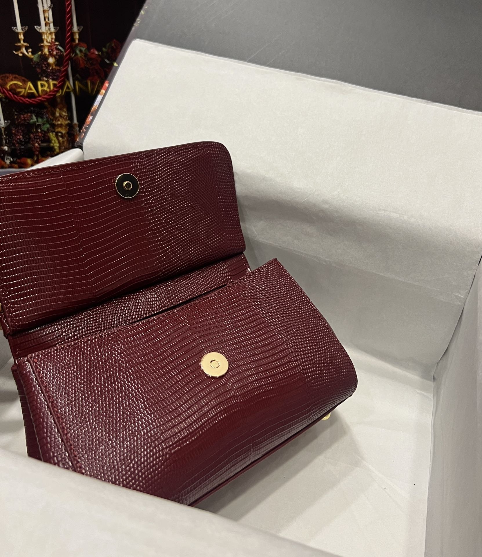 Dolce & Gabbana 25 DG Logo Sicily Bag in Lizard Pattern Cowhide - Image 4