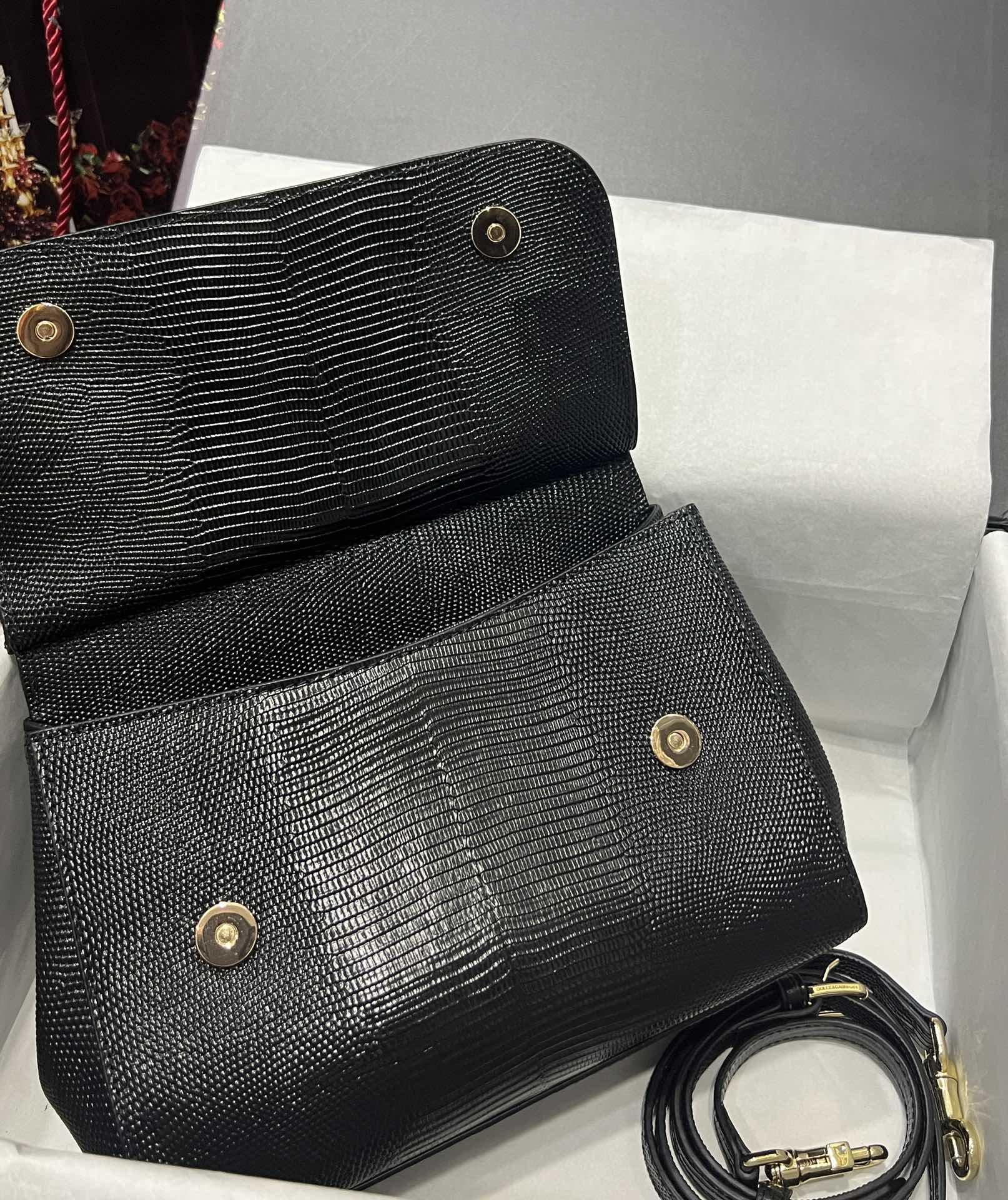 Dolce & Gabbana 25 DG Logo Sicily Bag in Lizard Pattern Cowhide - Image 3