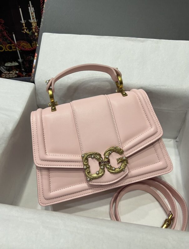 Dolce & Gabbana 27 DG Amore Bag in Pink Calfskin