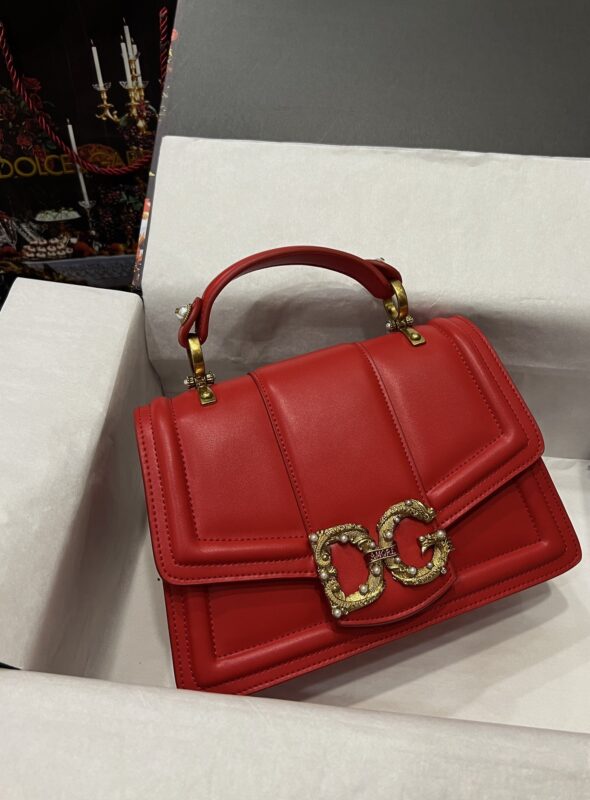 Dolce & Gabbana 27 DG Amore Bag in Red Calfskin
