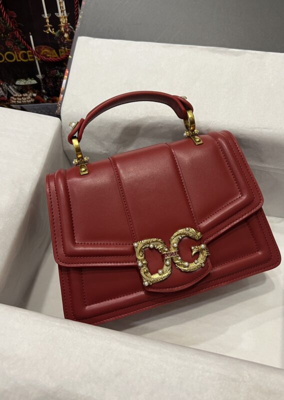 Dolce & Gabbana 27 DG Amore Bag in Red Calfskin