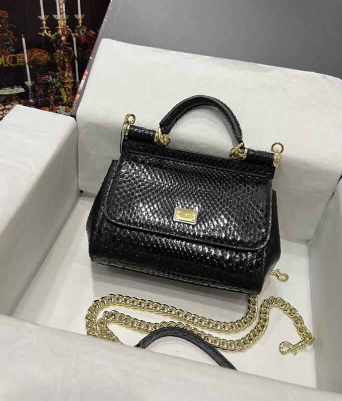 Dolce & Gabbana 20 Sicily Messenger Bag in Engraving Snake Skin