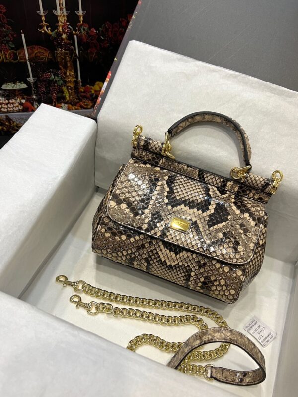 Dolce & Gabbana 20 Sicily Messenger Bag in Engraving Snake Skin