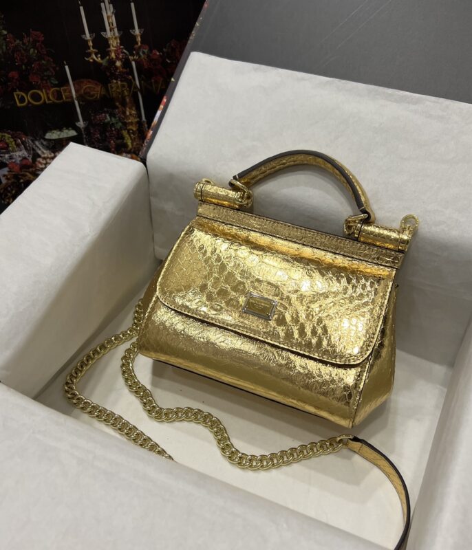Dolce & Gabbana 20 Sicily Messenger Bag in Engraving Snake Skin