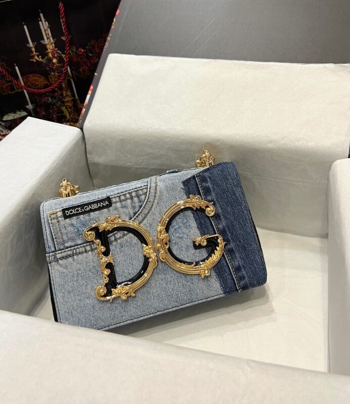 Dolce & Gabbana Chain Portable Messenger Denim Bag