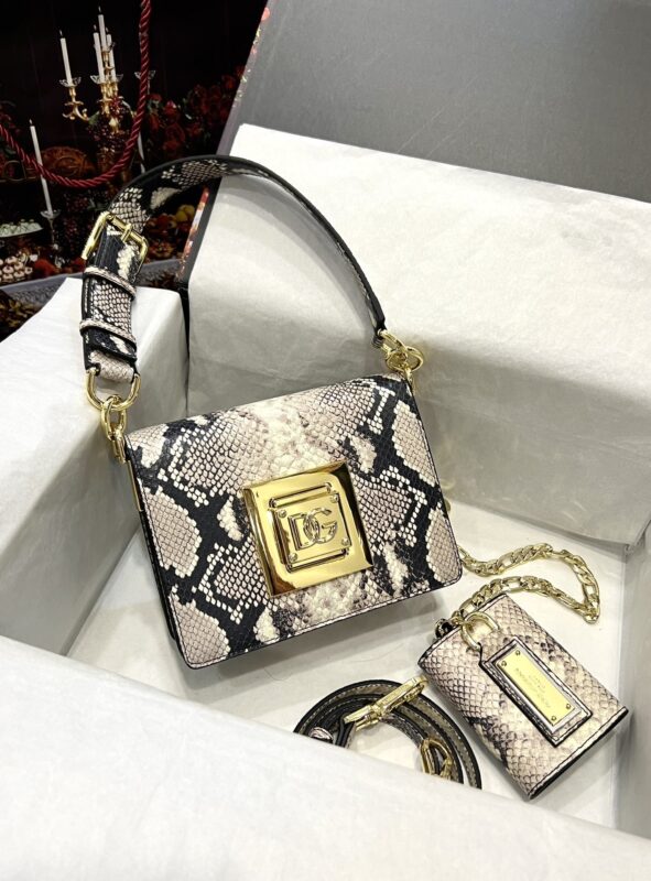 Dolce & Gabbana Mini Underarm Bag in Snake Pattern Leather