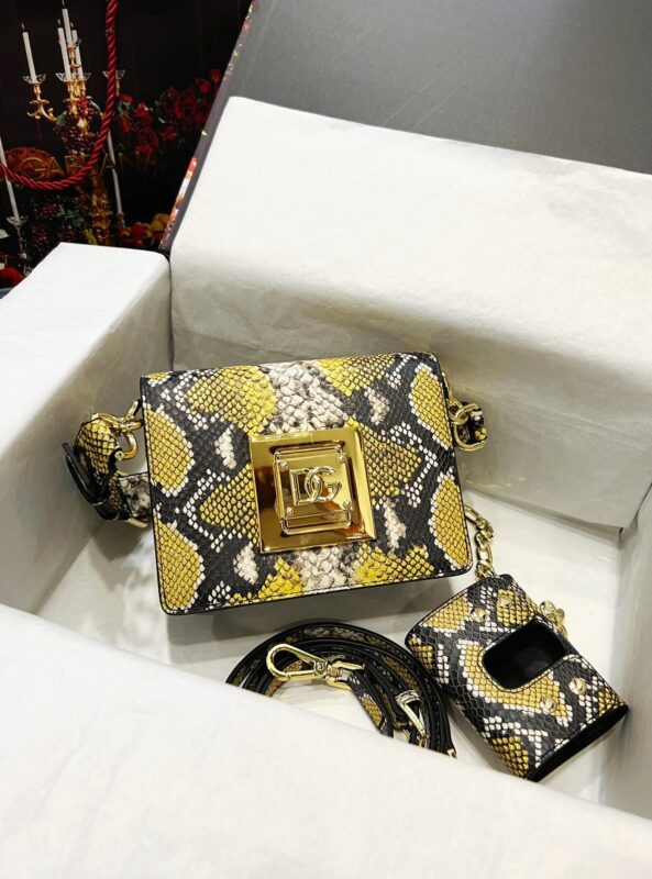 Dolce & Gabbana Mini Underarm Bag in Snake Pattern Leather