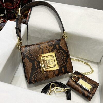 Dolce & Gabbana Mini Underarm Bag in Snake Pattern Leather