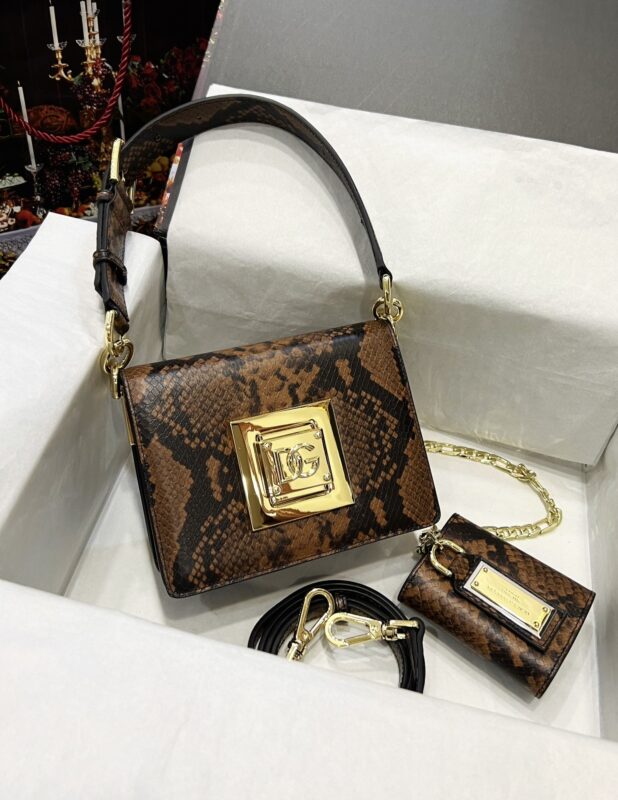 Dolce & Gabbana Mini Underarm Bag in Snake Pattern Leather