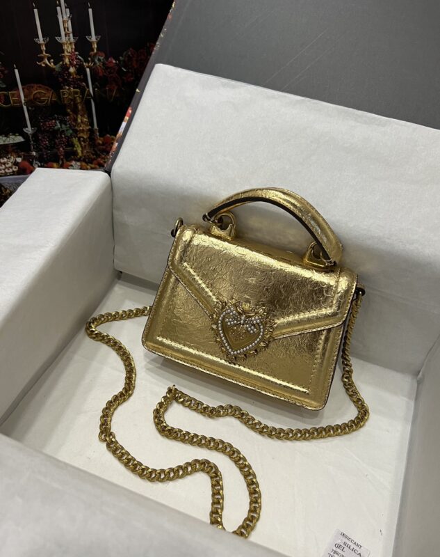 Dolce & Gabbana Buckle Heart Handbag in Real Snakeskin