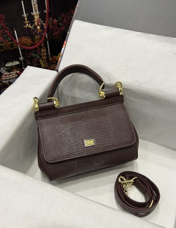 Dolce & Gabbana 20 Sicily Bag in Lizard Pattern Leather