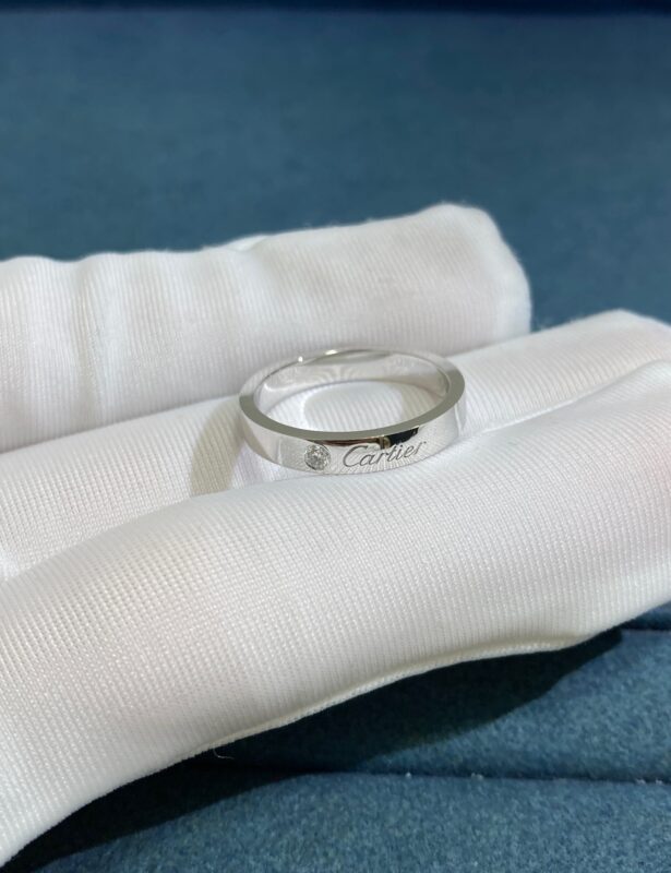 Cartier Narrow One Diamond Cartier Ring, Platinum