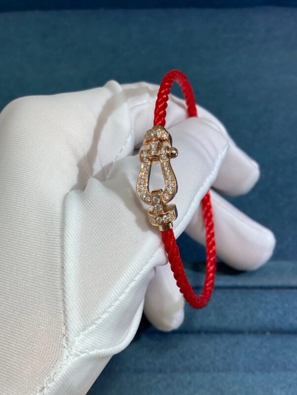 Force 10 Medium Diamond Horseshoe Clasp Bracelet, Rose Gold