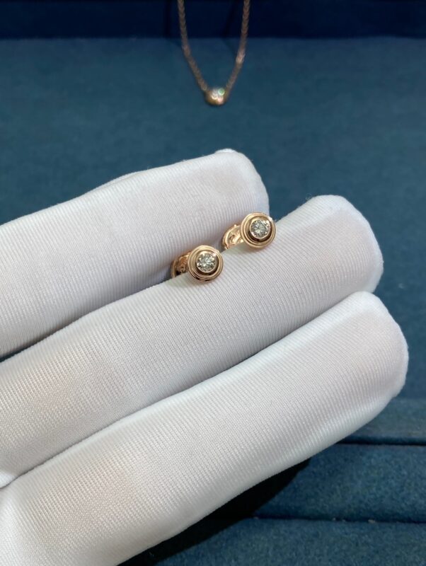 UFO Stud Earrings, Rose Gold