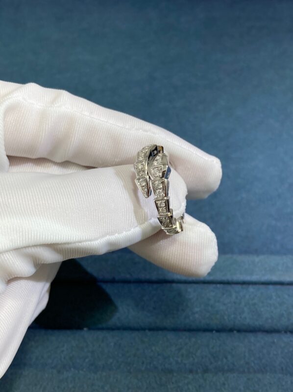 Cartier Narrow Snake Ring All Over Diamonds, White Gold