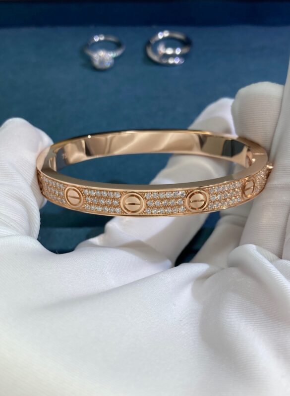 Cartier Love Wide Gypsophila Bracelet, Rose Gold