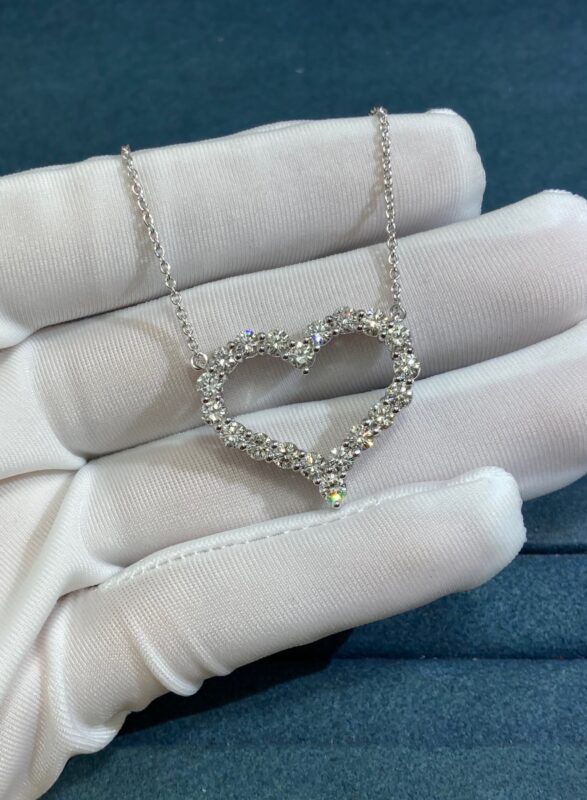 Tiffany Large Heart Necklace, White Gold