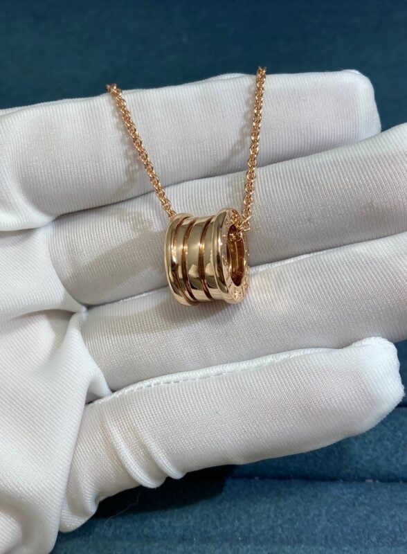 Plain Gold Spring Necklace, Rose Gold