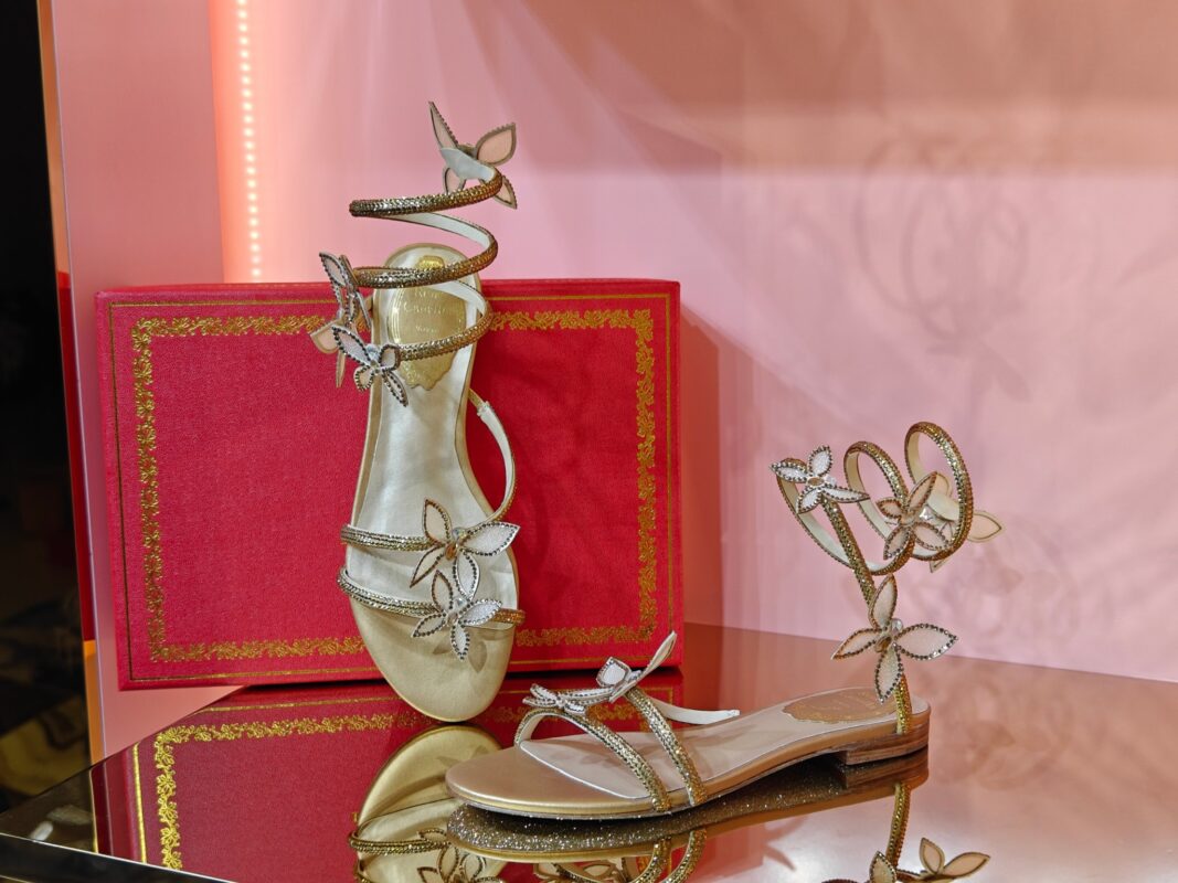 René Caovilla Butterfly Flat Sandals