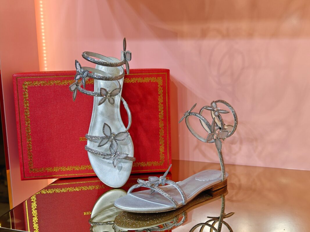 René Caovilla Butterfly Flat Sandals