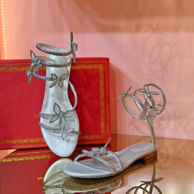 René Caovilla Butterfly Flat Sandals