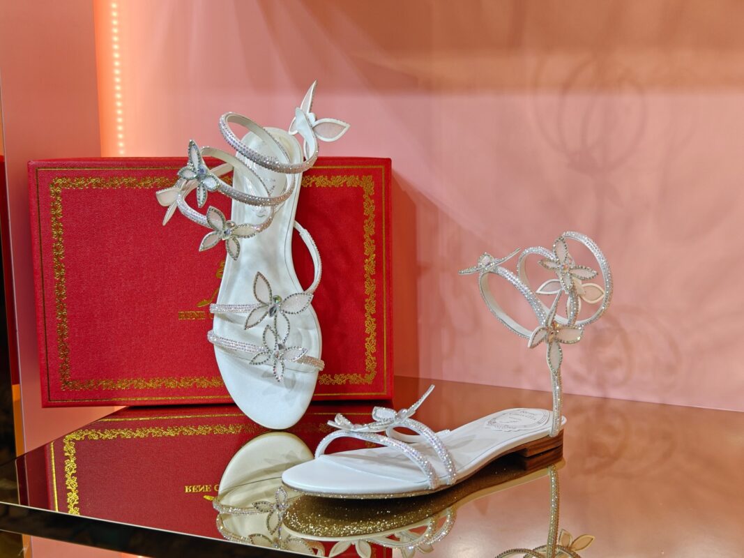 René Caovilla Butterfly Flat Sandals