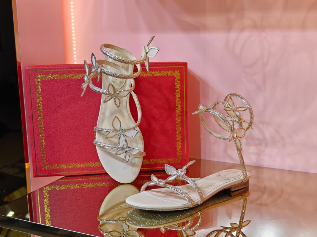 René Caovilla Butterfly Flat Sandals