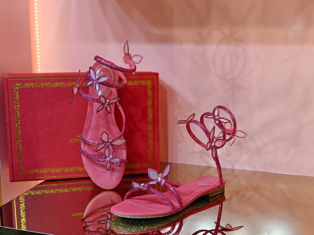 René Caovilla Butterfly Flat Sandals