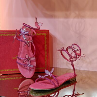 René Caovilla Butterfly Flat Sandals