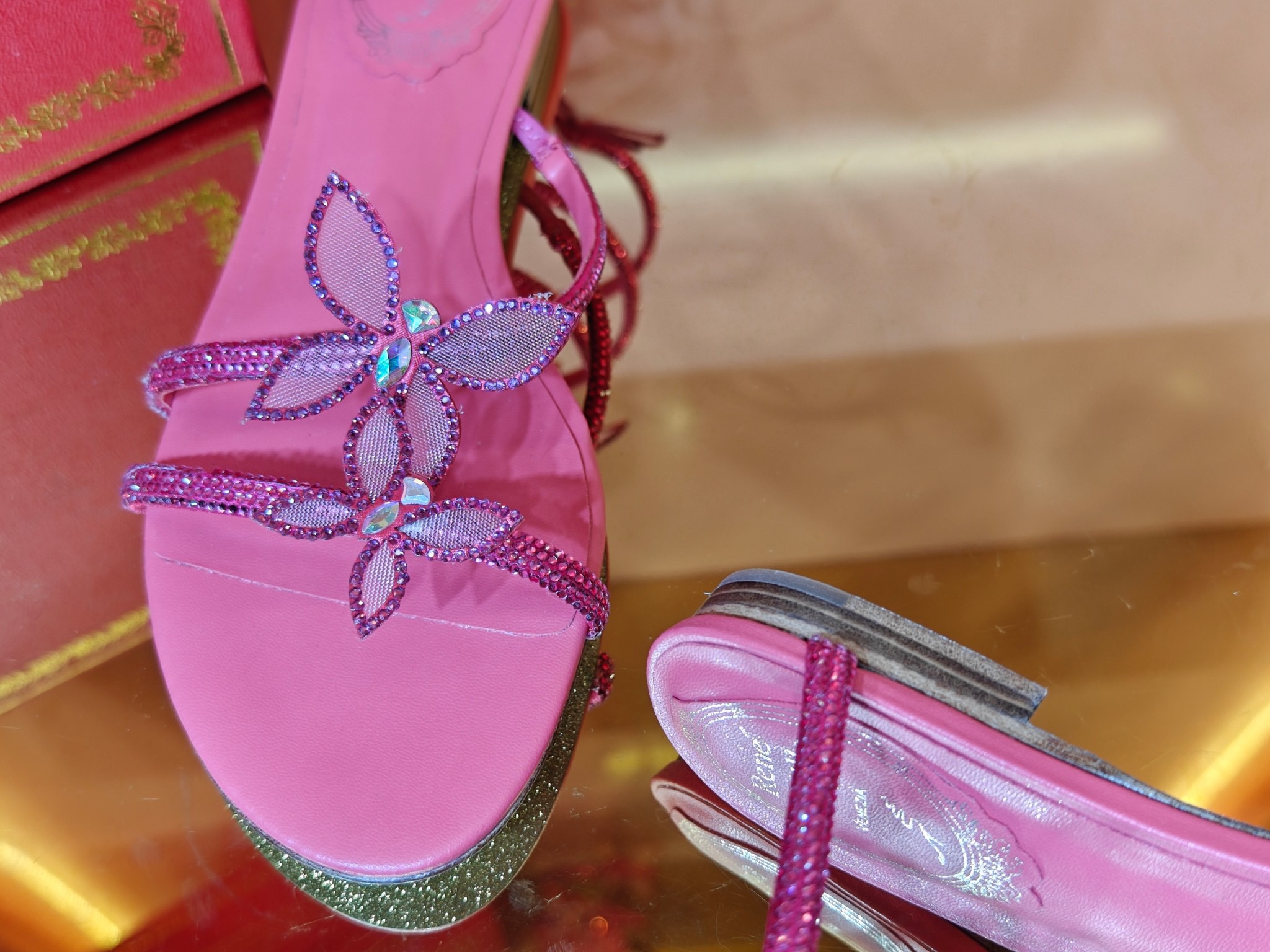 René Caovilla Butterfly Flat Sandals - Image 8