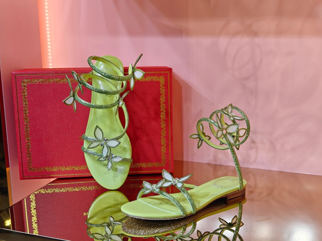 René Caovilla Butterfly Flat Sandals