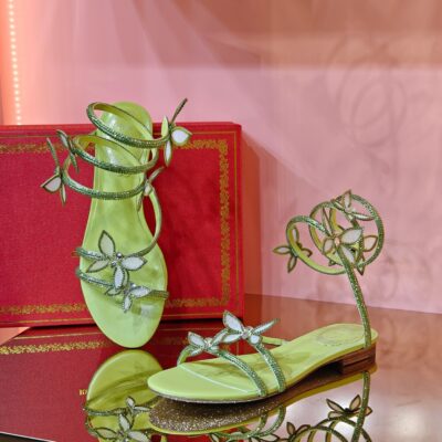 René Caovilla Butterfly Flat Sandals