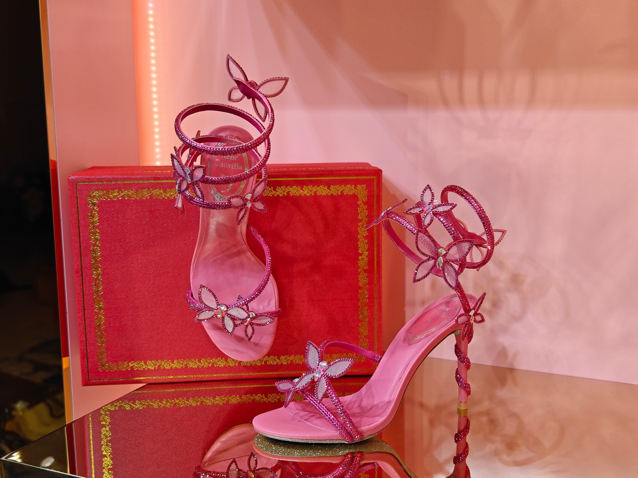 René Caovilla Butterfly High-heel Sandals