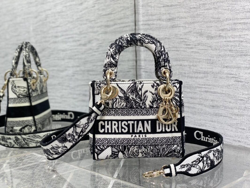 Lady Dior Mini Bag in Embroidery Jungle Garden
