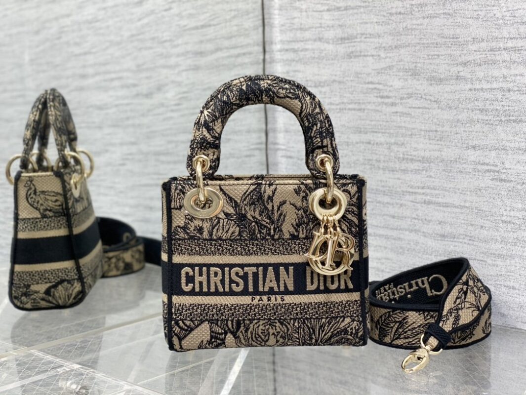 Lady Dior Mini Bag in Embroidery Jungle Garden
