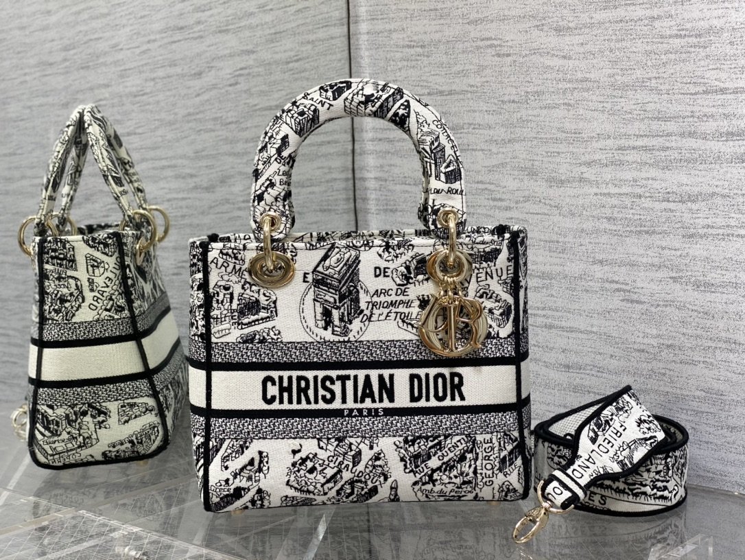 1000013913.jpg Lady Dior Bag in Paris Map Embroidery - Image 1