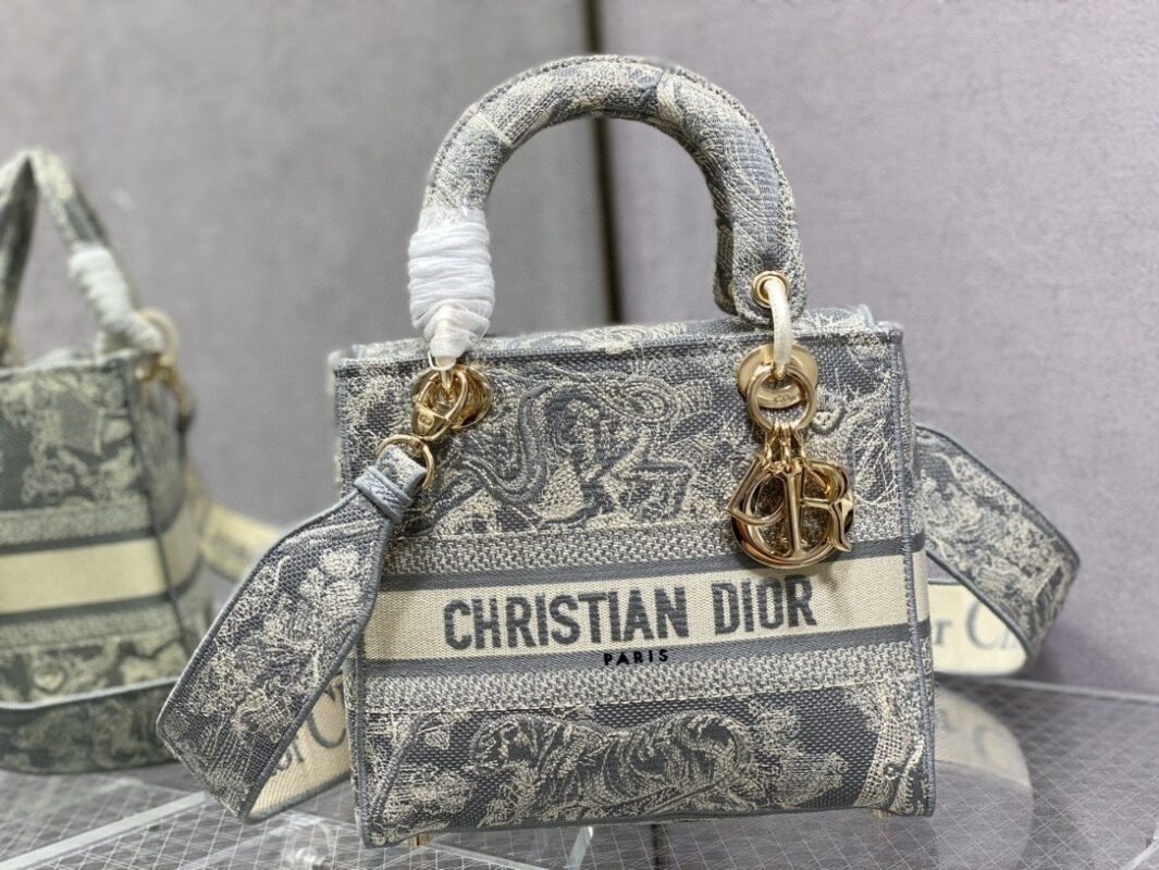 Lady Dior Bag In Tiger Embroidery