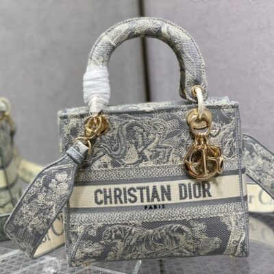 Lady Dior Bag In Tiger Embroidery