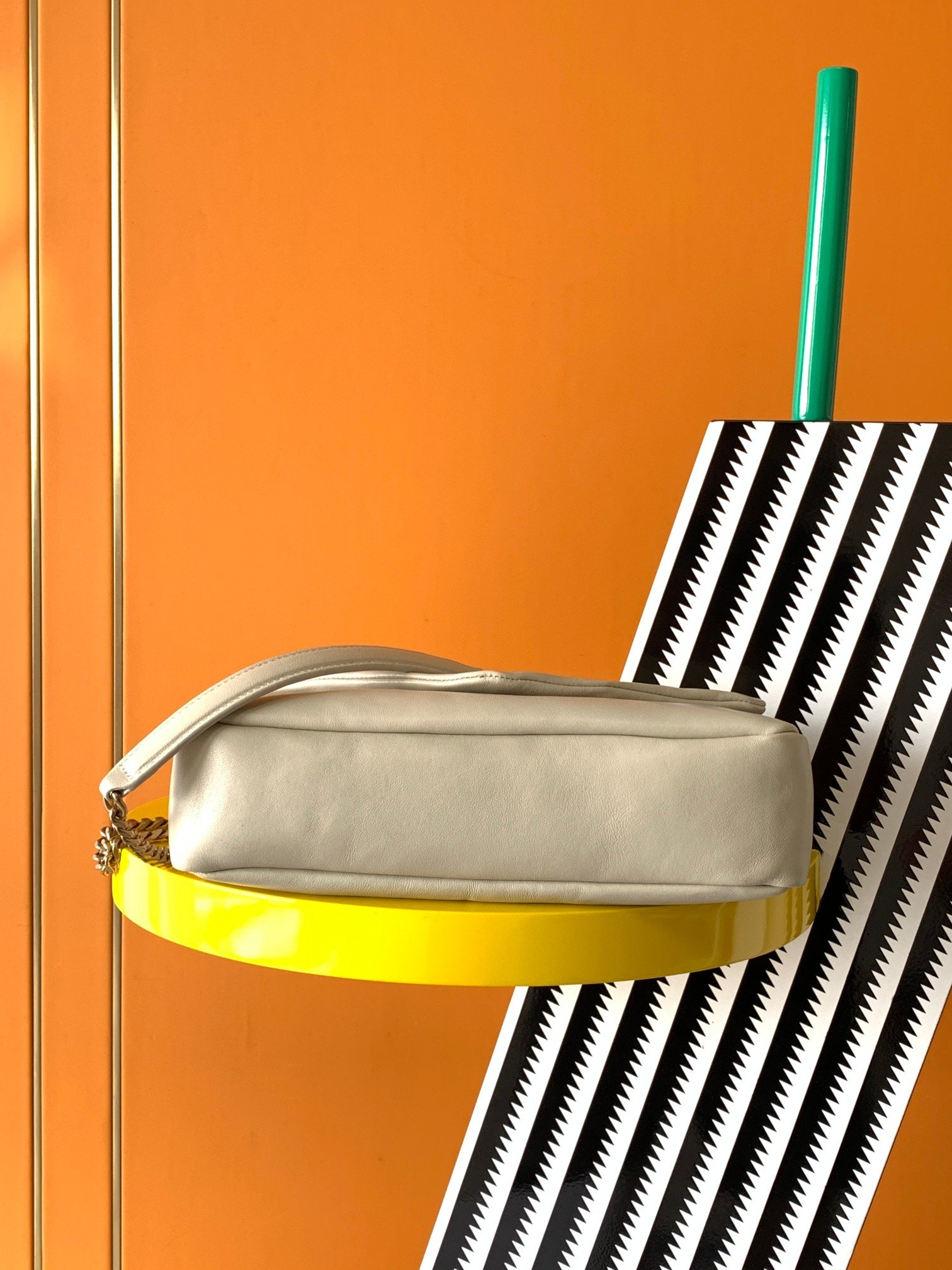 Saint Laurent Lambskin Chain Bag - Image 8