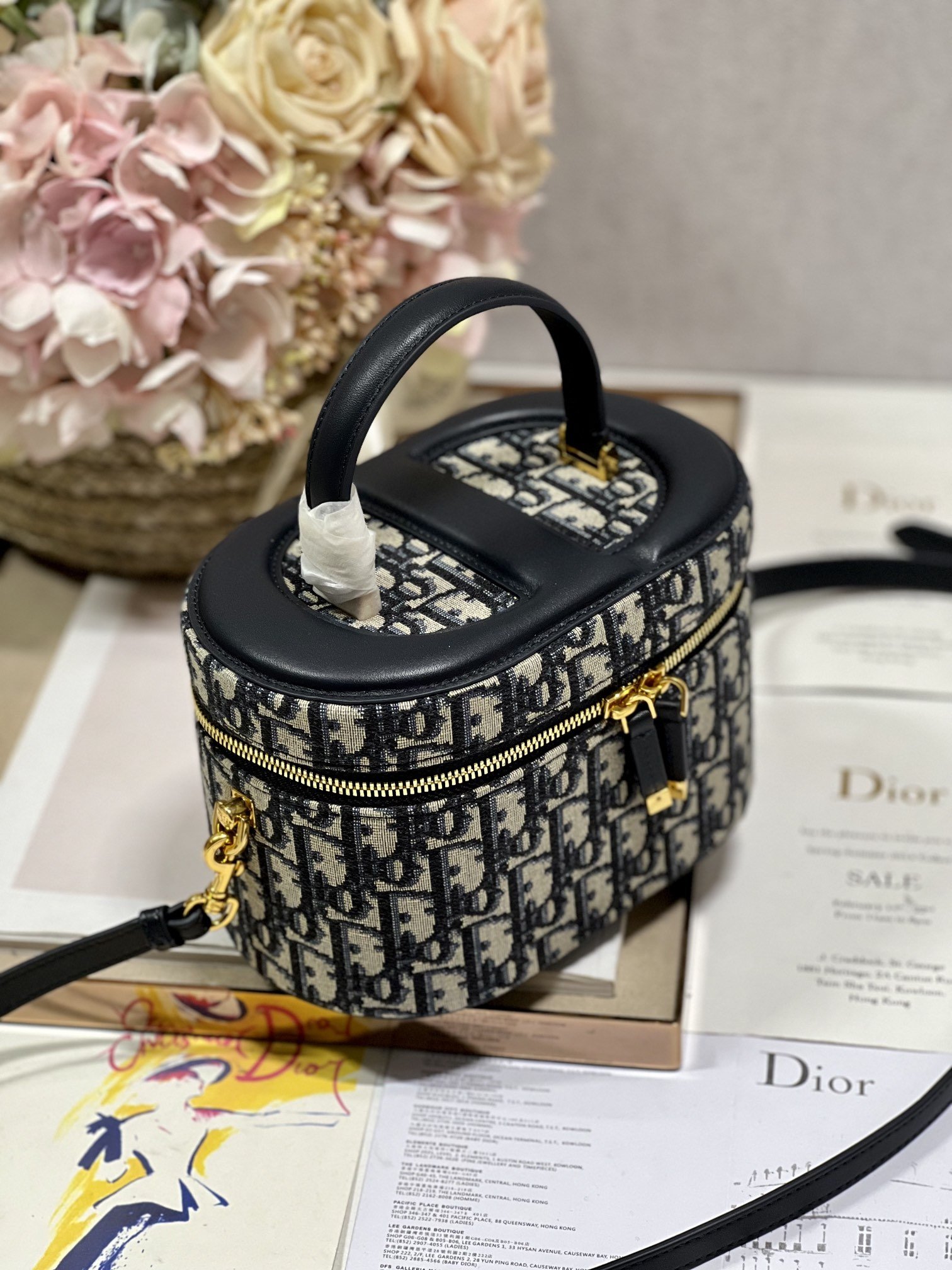 Dior Small Blue D Makeup Box Bag - Image 9