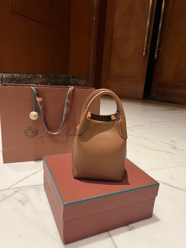 Loro Piana Bale Bag in Gold Brown TC Leather