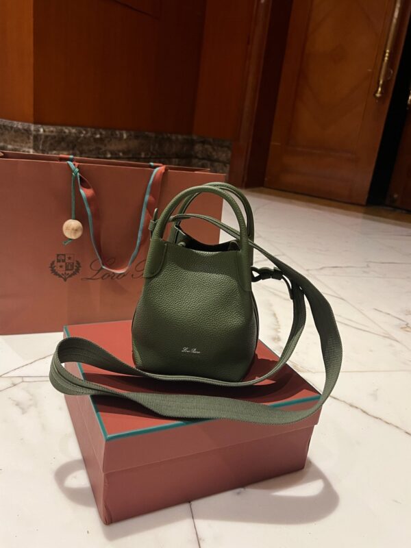 Loro Piana Bale Bag in Green TC Leather