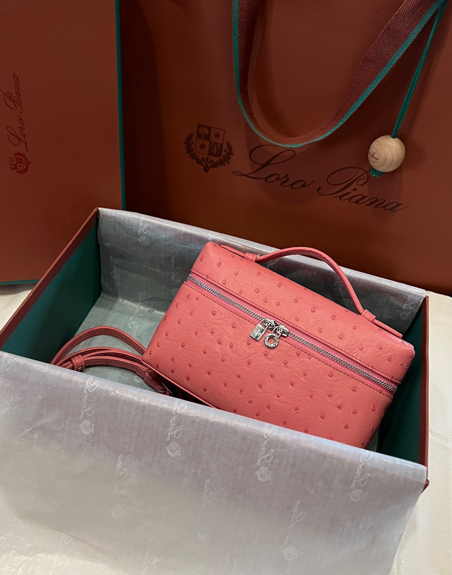 1000018644.jpg Loro Piana L19 in Pink Ostrich PHW - Image 1
