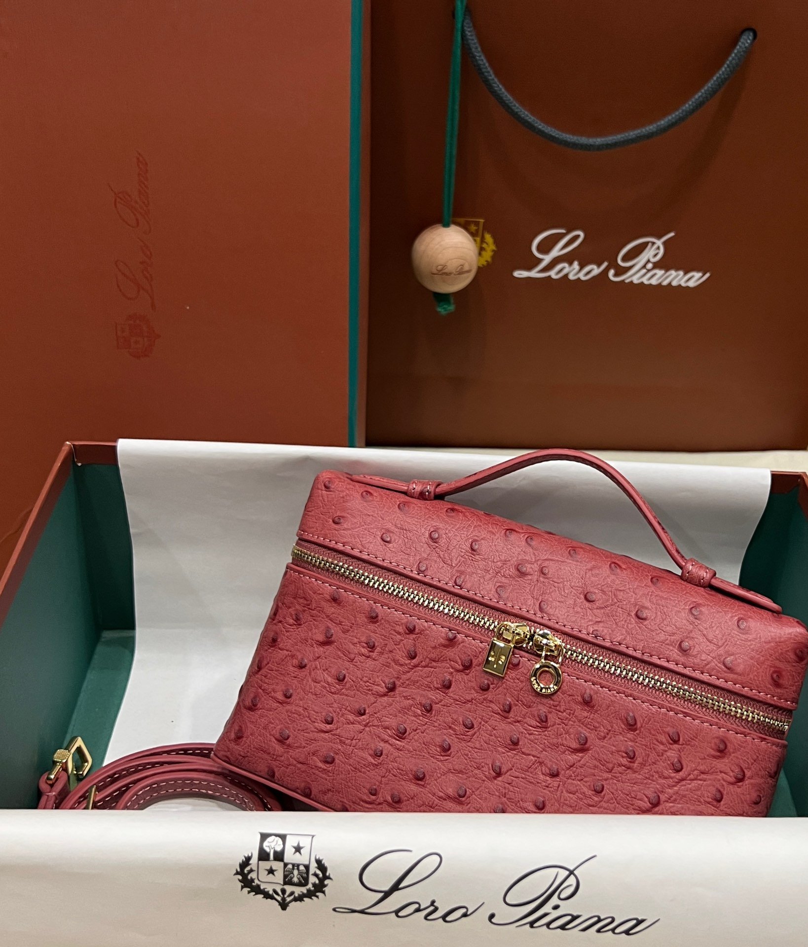 1000018883.jpg Loro Piana L19 in Pink Ostrich GHW - Image 1