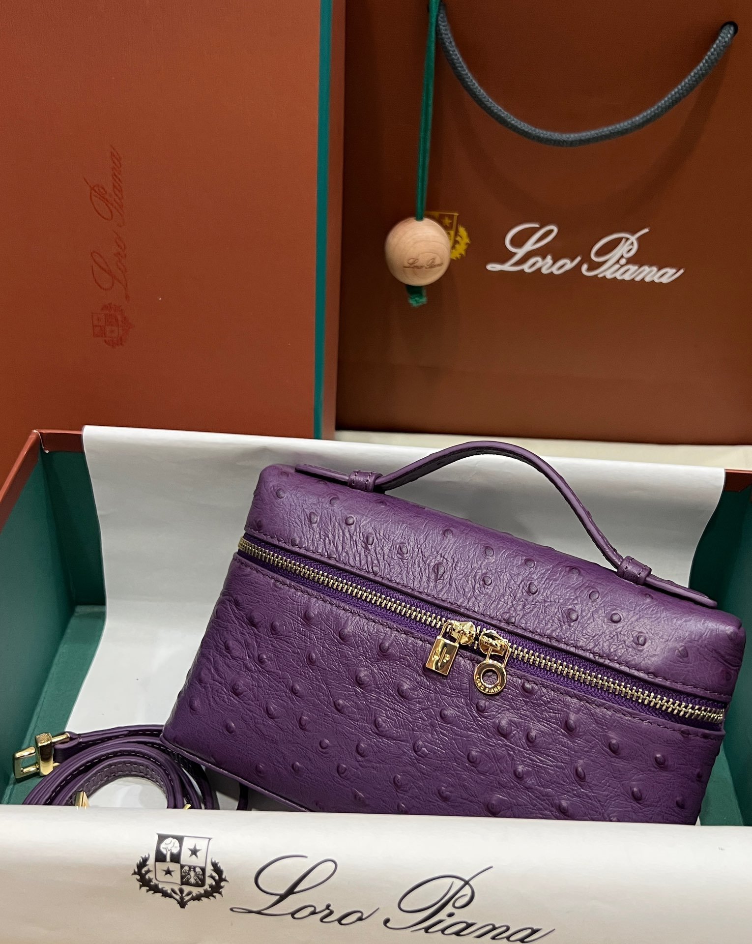 1000018892.jpg Loro Piana L19 in Violet Ostrich GHW - Image 1