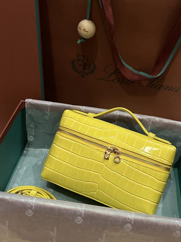 Loro Piana L19 Yellow Embossed Crocodile Pattern GHW