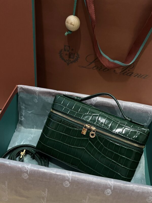 Loro Piana L19 Pine Green Embossed Crocodile Pattern GHW